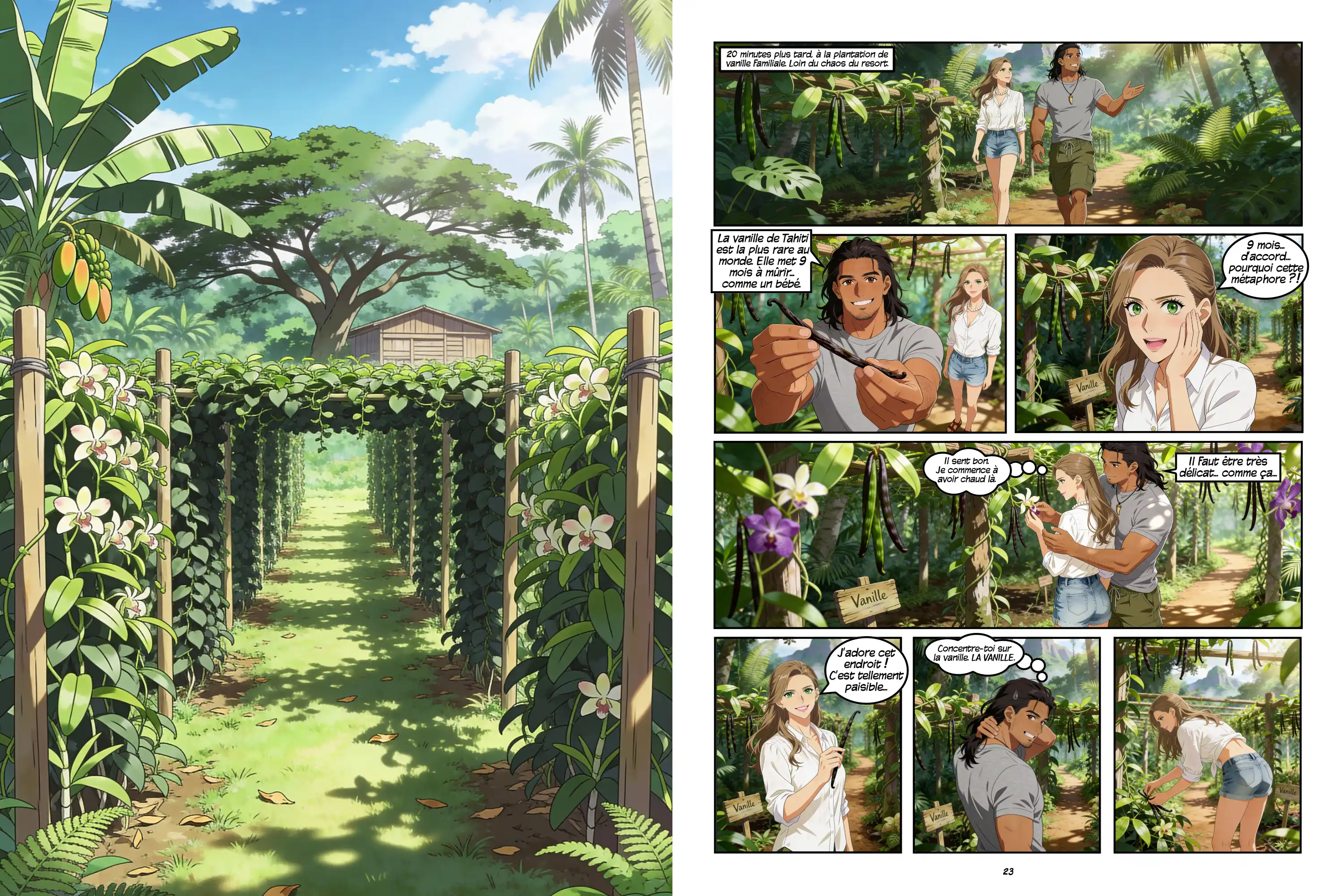 Plantation de vanille tropicale